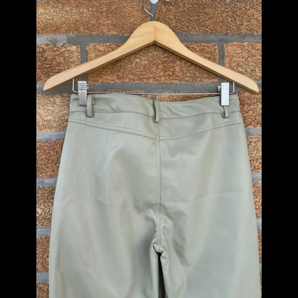 MOTEL ROCKS ZOVEN FLARE TROUSER IN PU GREEN medium - Picture 6 of 7